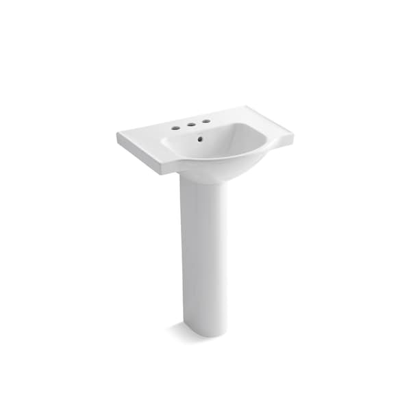 Kohler Veer 24" Pedestal Bathroom Sink With 4" Centerset Faucet Holes 5266-4-0 - main